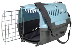 Переноска Zooexpress Турне с металлической дверцей, ковриком и ремнем L: 54,5 x 36 x 34 см