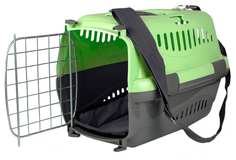 Переноска Zooexpress Турне, с металлической дверцей, ковриком и ремнем, S 42х29х29,5 см