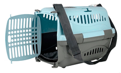 Переноска Zooexpress Турне с пластиковой дверцей, ковриком и ремнем, L: 54,5 x 36 x 34 см