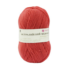 Пряжа Пехорка Австралийский меринос, 100 г, 400 м (185-Земляника), 5 мотков
