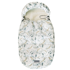 Конверт зимний меховой AMAROBABY Snowy Baby Колос, белый, 105 см.