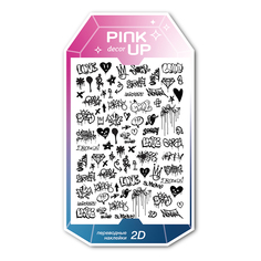 Наклейки для ногтей Pink Up Decor 2D переводные, 48, 3 г