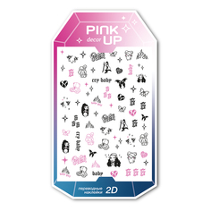 Наклейки для ногтей Pink Up Decor 2D переводные, тон 50