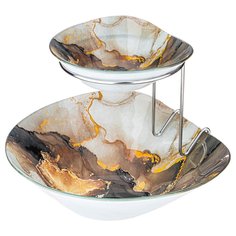 Салатник для сервировки двойной Lefard "Marble"15*13 и 25*22 см, высота 18 см (198-245)