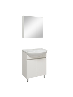 Мебель для ванной Runo Лада 60 белый тумба с раковиной шкаф для ванной зеркало для ванной РУНО