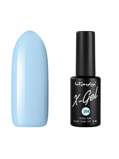 Гель лак для ногтей In’Garden X-Gel N° 204 небесно-голубой плотный 8 мл Ingarden