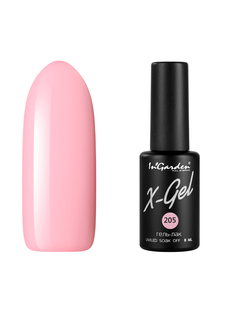 Гель лак для ногтей In’Garden X-Gel N° 205 молочно-розовый плотный 8 мл Ingarden