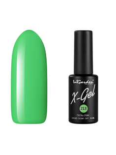 Гель лак для ногтей In’Garden X-Gel N° 213 салатовый плотный 8 мл Ingarden