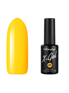 Гель лак для ногтей In’Garden X-Gel N° 209 неоново-оранжевый плотный 8 мл Ingarden
