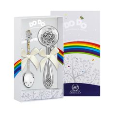 Набор Аргента детский Ангел ложка Ангел с позолотой и погремушка Ангел 1428НБ05802