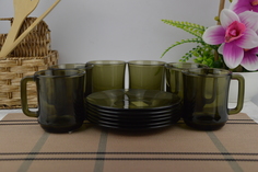 Набор чайный стеклянный 12 предметов "Basilico" Дымка 62069 No Brand