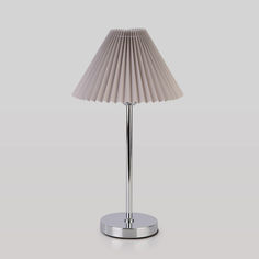 Настольная лампа Eurosvet 01132/1 Peony хром/серый с тканевым абажуром Е27
