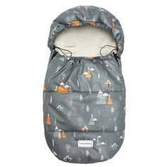 Конверт зимний меховой AMAROBABY Snowy Baby Горы, серый, 85 см