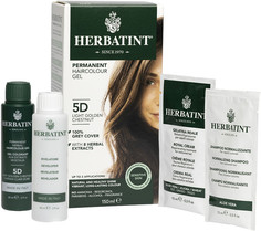 Натуральная гель краска для волос без аммиака Herbatint тон 5D Светлый Золотистый Каштан