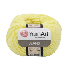 Пряжа YarnArt Jeans, 50г, 160м (хлопок, полиакрил) (67 св-жёлтый), 10 мотков