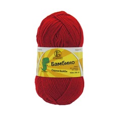 Пряжа Камтекс Бамбино, 50г, 150м (шерсть меринос, акрил) (046 красный), 10 мотков