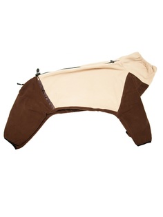 Флисовый комбинезон для собак на молнии, цвет бежево-коричневый, размер M2 Монморанси