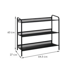 Этажерка для обуви ЗМИ Женева трехъярусная Черный МЕБЕЛЬТОРГ