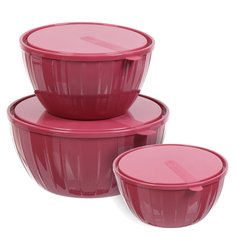 Набор салатников с ми Sugar&Spice Vanilla 3 шт (1,7 л 2,8 л 5 л) брусника