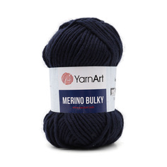 Пряжа YarnArt Merino Bulky, 100 г, 100 м шерсть, акрил 583 тёмно-синий, 5 мотков