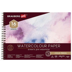 Альбом для акварели бумага 300 г/м2 190х270 мм среднее зерно 16 листов гребень BRAUBERG AR
