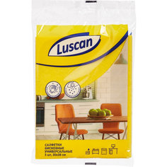 Салфетка Luscan универсальная вискоза 30х38 см 3 штуки в упаковке, 947433