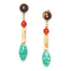 Серьги из бижутерного сплава с амазонитом Nature Bijoux NB20.2-12-74945