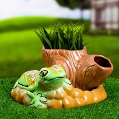 Фигурное кашпо Ящерица 0,8л Кунгурская керамика