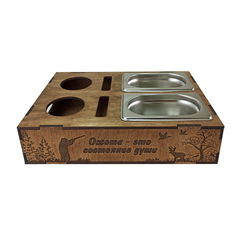 Поднос Woodenking с двумя гастроёмкостями/221829 Темный