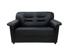 Диван, двухместный, Натуральная кожа прямой, черный Мягкий офис