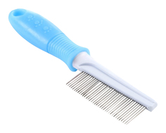 Расческа Пижон Комфорт, частые зубья, нескользящая ручка, голубая, 21,5х3,5 см