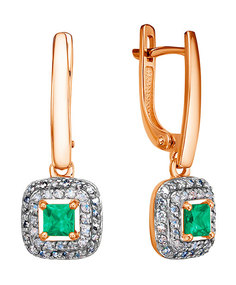 Серьги из красного золота с бриллиантом Империал S1470-123 Imperial