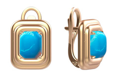 Серьги из серебра с амазонитом Империал S2061JU/Ag-609/11POZ Imperial