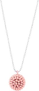 Колье из серебра с эмалью 42-45 см Sugar SG04101-ROZOVOE-ZOLOTO-METALLIK