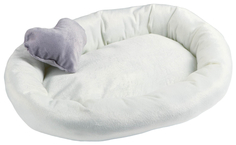 Лежанка для животных Пижон + игрушка сердечко, молочная, 50х40х11 см
