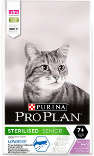 Сухой корм для кошек Pro Plan Senior 7+ индейка, для стерилизованных, 6шт по 1,5кг