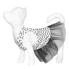 Платье для собаки с серой юбкой из фатина Yami-Yami одежда М