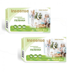 Пеленки одноразовые INSEENSE Daily Comfort 60х40 см, 30 шт, 2 упаковки InsDC64302