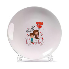 Тарелка CoolPodarok День свадьбы 6 лет вместе (пара)