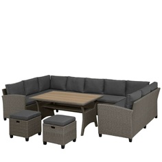 Комплект плетеной мебели Афина AFM-370 Dark Grey Afina