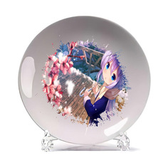 Тарелка CoolPodarok Аниме девушка голубой зонтик