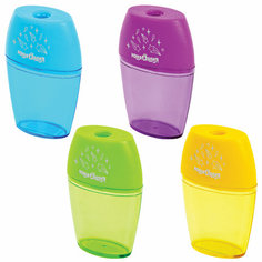 Точилка ЮНЛАНДИЯ Радуга с контейнером овальная пластиковая корпус ассорти 228765