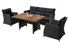 Комплект плетеной мебели Афина AFM-308 Brown/Grey Afina