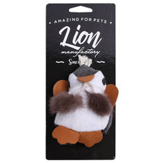 Мягкая игрушка для собак Lion Пингвиненок, черный, белый, 10 см