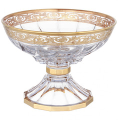 Ваза для фруктов 24,5 см н/н низкая Bohemia Design "Трикс /Италия /золото" / 282497