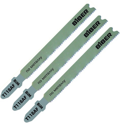 BIBER 85278 Пилки для электролобзика Т118АF по металлу (упак. 3шт.)