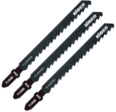 BIBER 85281 Пилки для электролобзика T144D по дереву быстрый рез (упак. 3шт.)