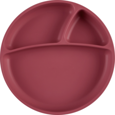 Тарелка с присоской для кормления Minikoioi Менажница Portions - Velvet Rose 0+ Бордовый