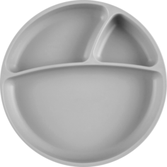 Тарелка с присоской для кормления Minikoioi Менажница Portions - Powder Grey 0+ Серый
