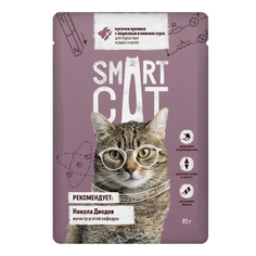 Влажный корм для кошек и котят Smart Cat кролик с морковью, 25 шт по 85 г